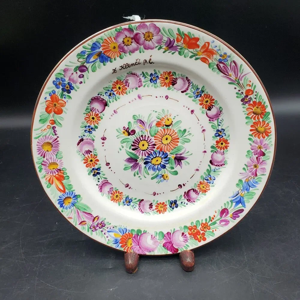 Vintage Chodovia Czech Hand Painted Floral Plate Chodov Porcelain